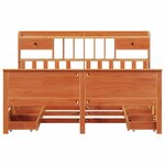 vidaXL Lit bibliothèque sans matelas cire marron 200x200 cm pin massif