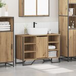 vidaXL cabinet lavabo salle de bain Chêne Artisan 91x35x60 cm Bois d'ingénierie