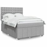vidaXL Sommier à lattes de lit avec matelas Gris clair 140x190cm Tissu