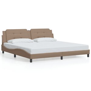 vidaXL Cadre de lit sans matelas Zadar cappuccino 200x200 cm similicuir