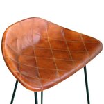 vidaXL Ensemble de bar 7 Pièces Bois de récupération et cuir véritable