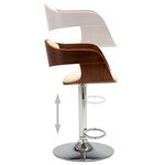 vidaXL Tabouret de bar Crème Bois courbé et similicuir