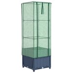 vidaXL Jardinière surélevée avec housse aspect rotin 40x40x139 cm