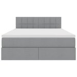 vidaXL Lit de rangement LED avec matelas Gris clair 140 x 200 cm Tissu