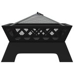 vidaXL Foyer avec tisonnier 50 cm XXL acier