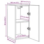 vidaXL Meuble TV Gris béton 30 5x30x60 cm Bois d’ingénierie