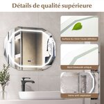 Miroir de salle de bain ovale avec led antibuée 3 couleurs fonction mémoire affichage temps/température incassable 20_0005043
