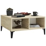 vidaXL Table basse blanc et chêne sonoma 60x60x30 cm bois d'ingénierie