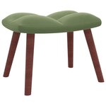 vidaXL Chaise de relaxation avec repose-pied Vert clair Velours