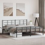 vidaXL Cadre de lit métal sans matelas avec pied de lit noir 193x203cm