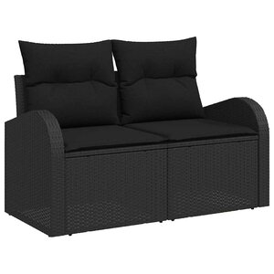 vidaXL Canapé de jardin Noir 124 x 62 x 69cm polyrotin