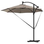 vidaXL Parasol banane à mât déporté Taupe 294 x 294 x 248 cm