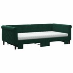 vidaXL Lit de jour et gigogne et matelas vert foncé 100x200 cm velours