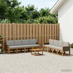 vidaXL Ensemble de canapés d'extérieur 9 pc Naturel et gris clair