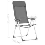 vidaXL Chaises de camping pliables 2 Pièces Gris Aluminium