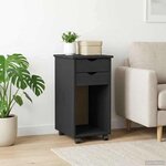 vidaXL Cabinet roulant 34 x 39 x 65 5 cm Pin massif Gris