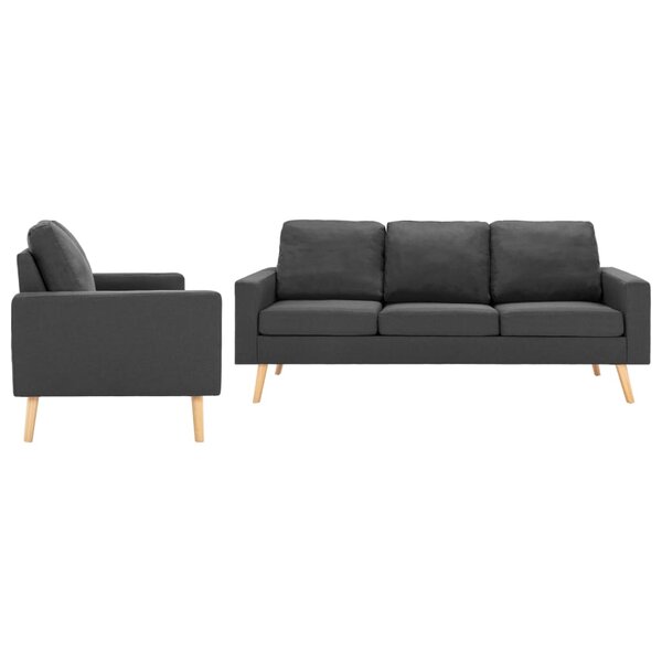 vidaXL Ensemble de canapés 2 Pièces Tissu Gris foncé
