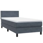 vidaXL Sommier à lattes de lit et matelas gris foncé 90x210 cm velours