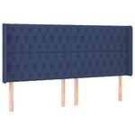 vidaXL Sommier à lattes de lit matelas et LED Bleu 180x200 cm Tissu