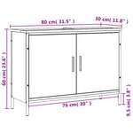 vidaXL Armoire lavabo de salle de bain sonoma gris 80x30x60 cm