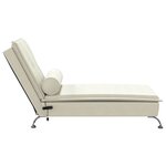 vidaXL Chaise longue de massage avec traversin crème velours