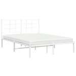 vidaXL Cadre de lit métal sans matelas et tête de lit blanc 140x190 cm