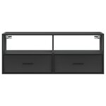 vidaXL Meuble TV noir 100x31x39 5 cm bois d'ingénierie et métal