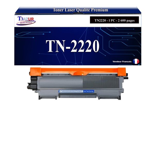 T3AZUR- Toner compatible avec Brother TN2220  TN2010 pour Brother DCP-7055  DCP-7055W  DCP-7057  DCP-7060D  DCP-7065DN  DCP-7070DW - 2600 pages