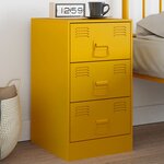 vidaXL Table de chevet jaune moutarde 34 5x39x62 cm acier