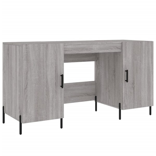 Bureau table poste de travail meuble d'ordinateur informatique étude sonoma 140 x 50 x 75 cm bois d'ingénierie gris 02_0023956
