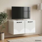 vidaXL Meuble TV mural Blanc 59 5 x 31 x 30 cm Bois d'ingénierie