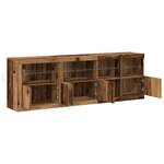 vidaXL Buffet avec lumières LED en vieux bois 202x37x67 cm bois reconstitué