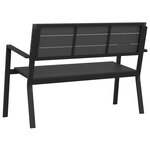 Banc de jardin vidaXL en acier et WPC noir