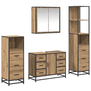 vidaXL Ensemble de mobilier de salle de bain 4 Pièces chêne artisanal