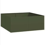 vidaXL Jardinière vert olive 100x100x40 cm acier
