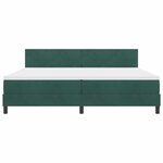 vidaXL Lit à ressorts avec matelas Vert foncé 200 x 200 cm Velours