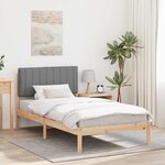 vidaXL Cadre de lit avec tête de lit rembourrée Gris Naturel et Clair