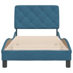 vidaXL Cadre de lit avec tête de lit bleu 90x200 cm velours