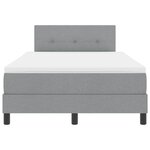 vidaXL Lit boxspring avec matelas Gris clair 120 x 190 cm tissu