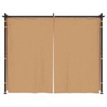 vidaXL Tonnelle avec rideaux 3x3 m Taupe Acier