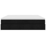 VidaXL Cadre de lit ottoman avec matelas noir 200x200cm tissu