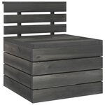 vidaXL Salon de jardin palette 2 Pièces Bois de pin massif Gris foncé
