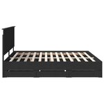 vidaXL Cadre de lit avec tiroir Noir 200 x 200 cm Bois Ingénierie
