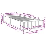 vidaXL Cadre de lit sans matelas noir 100x200 cm