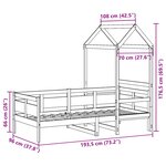 vidaXL Lit de jour avec toit blanc 90x190 cm bois de pin massif