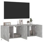 vidaXL Meubles TV muraux et lumières LED 2Pièces gris béton 60x35x41 cm