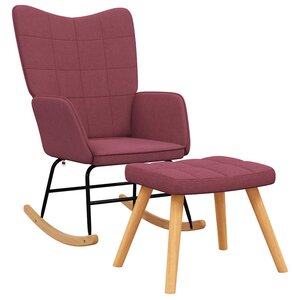 vidaXL Chaise à bascule avec tabouret Rouge bordeaux Tissu