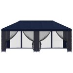 vidaXL Gazebo avec murs latéraux 6 x 3 m Bleu Polyester et Acier 190