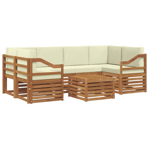 vidaXL Ensemble de canapés d'extérieur 7 pc Naturel et Crème