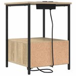 vidaXL Table de nuit avec station de chargement Chêne sonoma